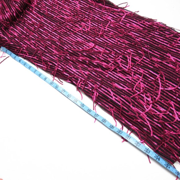 Anthropologie Maeve Fringed Sequined Wide-Leg Pants Plum Purple 20W Plus - Picture 9 of 13